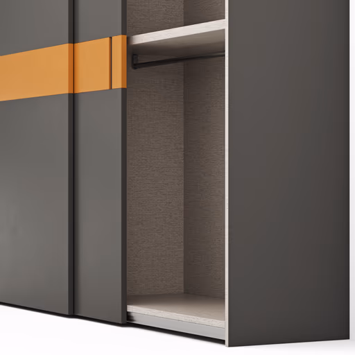 Schiebetürenschrank Loretto - B ca. 280 cm, Lack matt, Dunkelgrau