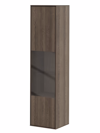 Hängevitrine Saratoga - Anschlag Links, Buche massiv, silbergrau geölt