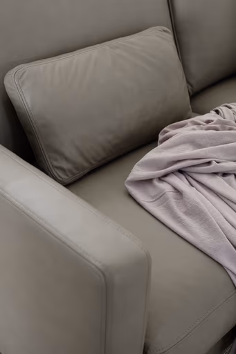 Sofa Cuneo - 2,5-Sitzer, Leder, Graubraun