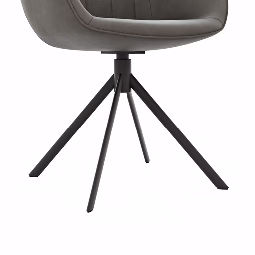 Polsterstuhl Dinner - Leder, Graubraun