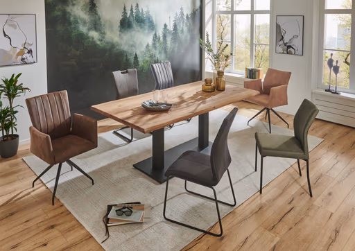 Freischwinger - Stoff, braun