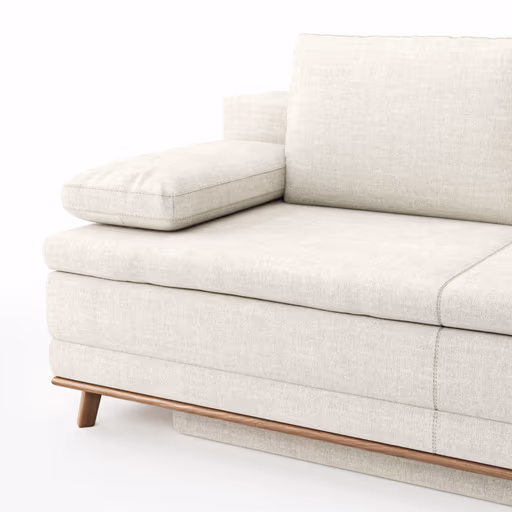 Sofa Lakeville2 - 2-Sitzer inkl. Schlaffunktion mit Bettkasten, Stoff, Natur