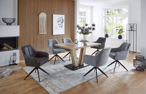 Schalensessel - Stoff, Anthrazit, drehbar