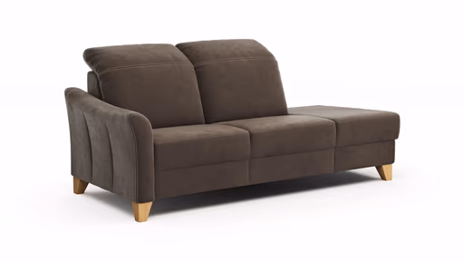 Sofa Canterbury - Recamiere links, Stoff, Dunkelbraun