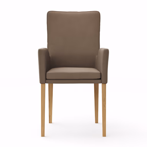 Armlehnstuhl Tuma - Leder, Kitt