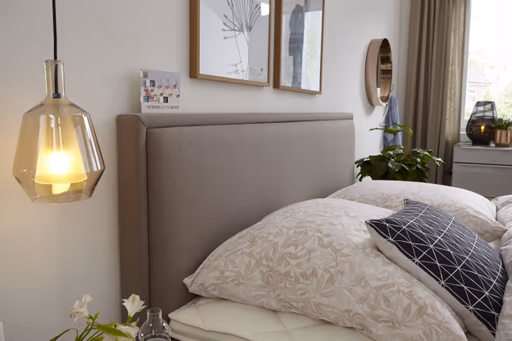 Boxspringbett Valencia - Liegefläche ca. 180x200 cm, Stoff, Mauve