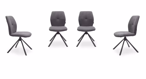 Stuhl MANOA - drehbar, Stoff, Dunkelgrau