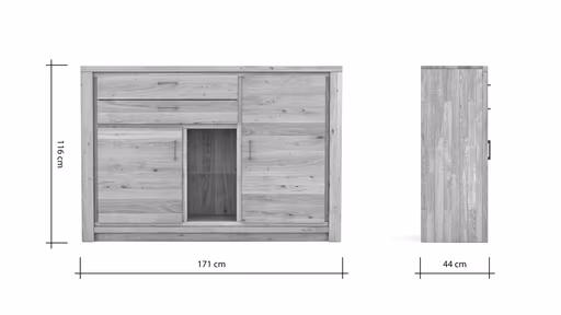 Highboard Farmingdale - Eiche massiv, natur geölt