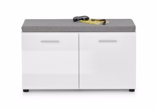 Schuhbank- Weiß, Weiß, Hochglanz