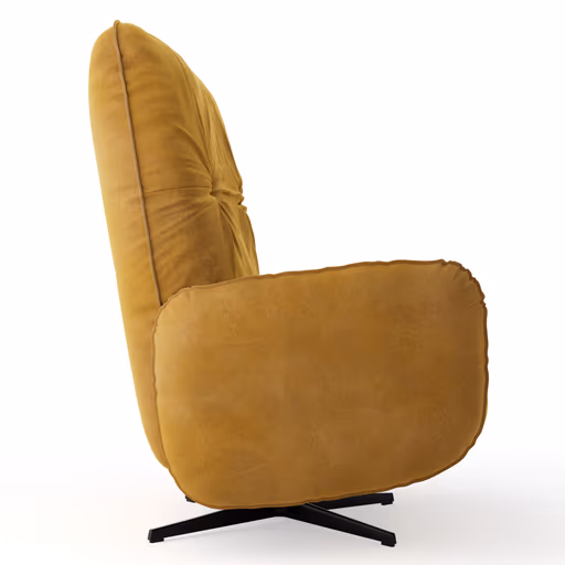 Loungesessel Lovere - Leder, Curry, Armlehne links