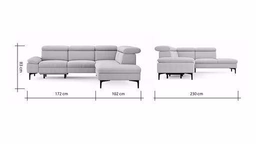 Ecksofa Felipa - 2,5-Sitzer mit Ecke rechts inkl. Armlehne verstellbar und Rückenlehne/Sitztiefe verstellbar (motorisch), Stoff, Dunkelgrün