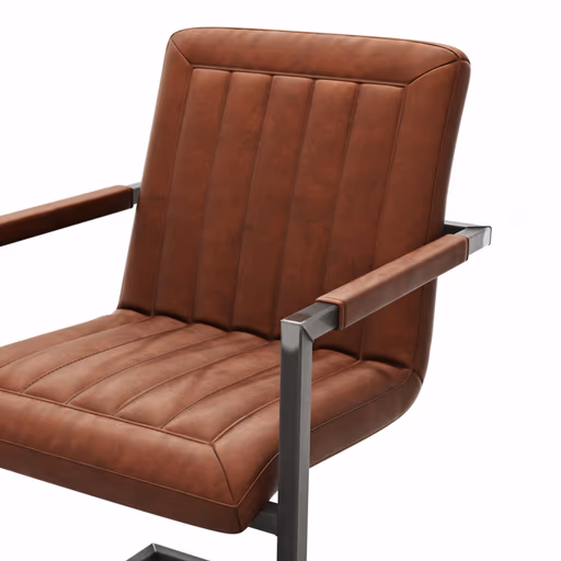 Armlehnstuhl Cambridge - Leder, Cognac