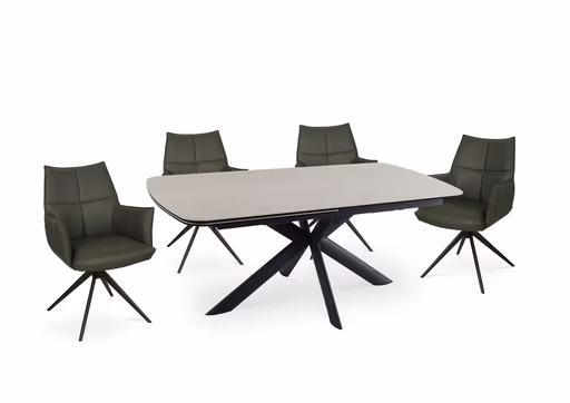 Armlehnstuhl MELE - drehbar, Leder, Dunkelbraun