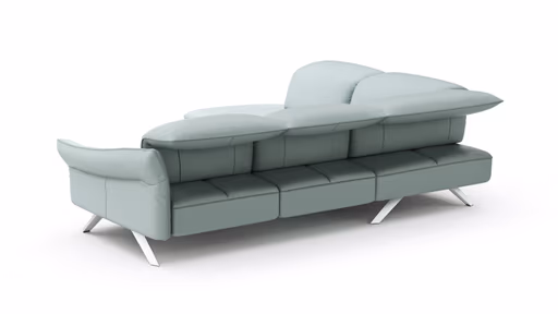 Ecksofa Bormio - Ecke links, 2,5-Sitzer inklusive Kopfteilverstellung, Leder, Jade