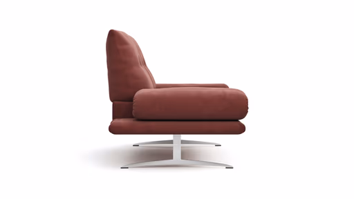 Sofa Lucero - 2,5-Sitzer inkl. Rückenlehne/Armlehne/Sitztiefe verstellbar und drehbares Sitzelement, Leder, Weinrot