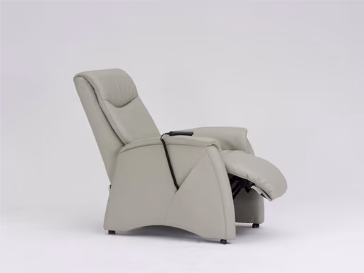 Fernsehsessel - Relaxfunktion (teilmotorisch), Leder, Platin