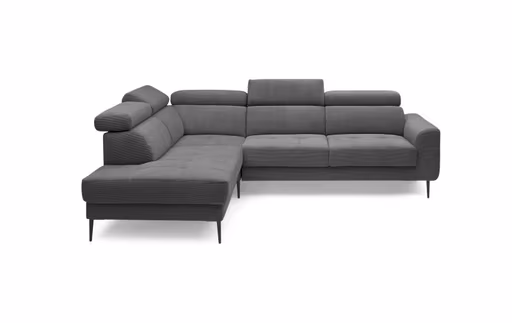 Ecksofa CHARIS - Ecke links, 2-Sitzer, Microfaser, Anthrazit
