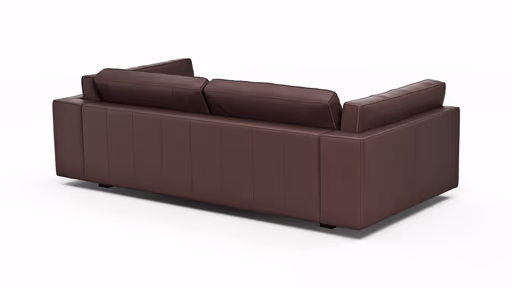 Sofa Aprino 3 - 3,5-Sitzer XL, Dickleder, Dunkelbraun, Armlehne Kissen