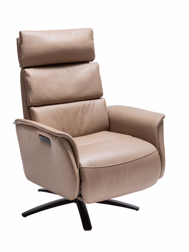 Relaxsessel Amila - Größe M, inkl. 2-motorischer Relaxfunktion und Kopfteilverstellung, Leder, Rauchbraun