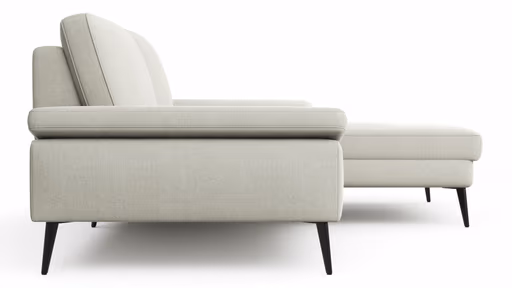 Ecksofa Houston - 1,75-Sitzer mit Longchair groß rechts, inkl. Sitztiefenverstellung und Armlehne klappbar, Stoff, Natur