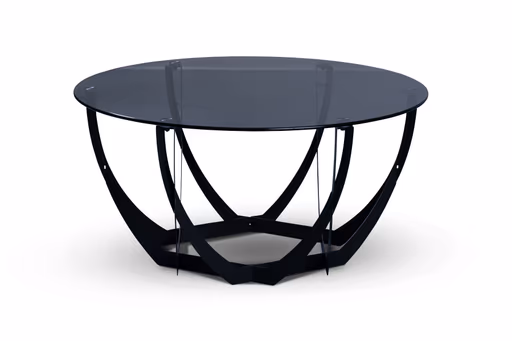 Couchtisch - Ø/H ca. 80x40 cm, Grau, Schwarz