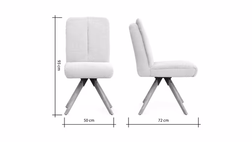 Stuhl Evania - Dreh und Relax-Funktion, hoher Rücken, Stoff, Creme