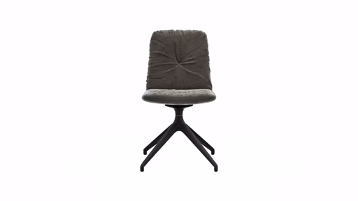 Stuhl Pelle - Stoff, Graubraun, Drehgestell, Schwarzgrau