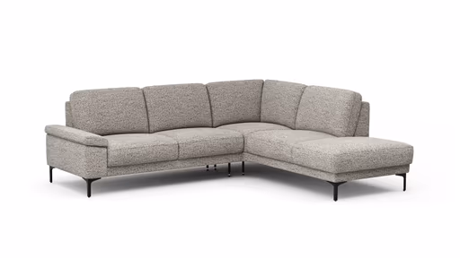 Ecksofa Matero - 2-Sitzer mit Ecke rechts, Stoff, Graubeige