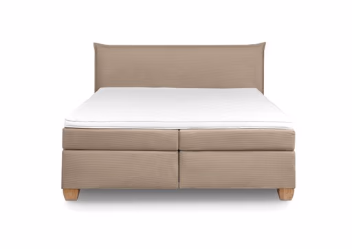  Boxspringbett HADAI- Liegefläche ca. 180x200 cm, Stoff, Hellbraun, Bonell/Bonell