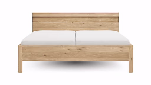 Bett Viana - Liegefläche ca. 200x200 cm, Furnier, Balkeneiche