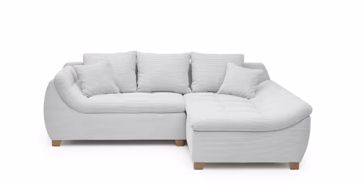 Ecksofa JAMILA - 2-Sitzer, Ecke rechts, Stoff, Silberfarben