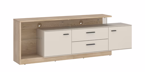 TV-Lowboard - B ca. 191,5 cm, Kaschmir, Cremona Eiche Torro Nachbildung