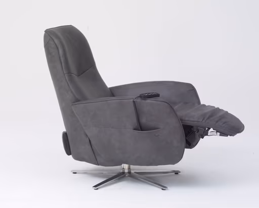 Sessel - Relaxfunktion motorisch, Leder, Kohle