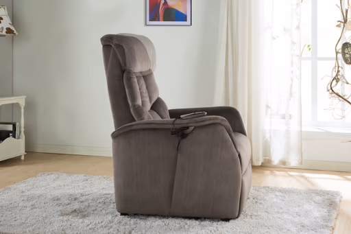 TV-Sessel - Aufstehhilfe, Relaxfunktion, Kopfteilverstellung, Stoff, Grau