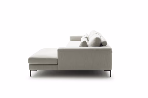 Ecksofa Solano - 2,5-Sitzer mit Longchair Rechts, Boucle, Natur