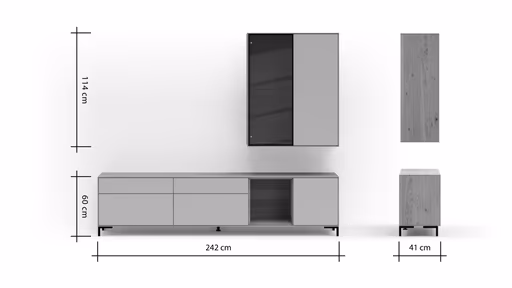 Wohnwand Medio - Melamin, Sand