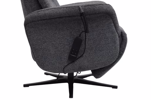 TV-Sessel MARLON - drehbar, Relaxfunktion, Kopfteilverstellung, Stoff, Graublau