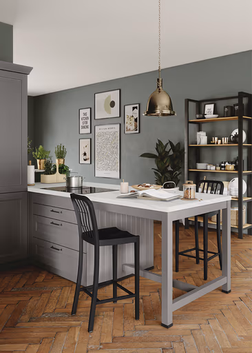 U-Küche 55.240 7 525, Achatgrau satin