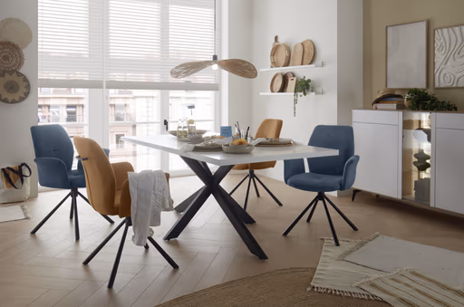 Armlehnstuhl MANOA - drehbar, Stoff, Senfgelb