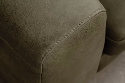 Ecksofa Solano - 2,5-Sitzer mit Ecke rechts, Leder, Olive, Relingfuß