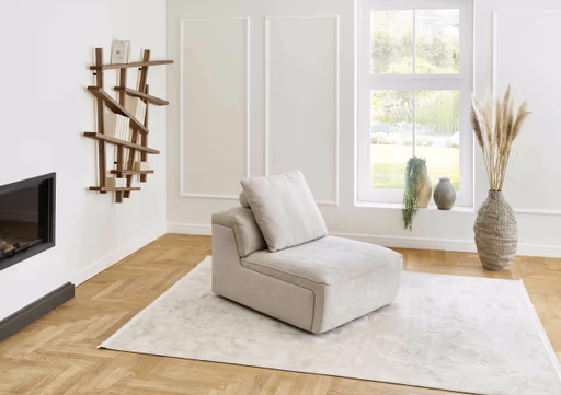 Sessel - inkl. Kissen mit Rolle, Stoff, Natur