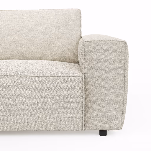 Ecksofa Lilaia - Chaise Longue XL mit 1,5-Sitzer XL rechts, Stoff, Creme