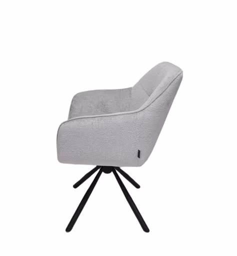 Armlehnstuhl MARLE - drehbar, Stoff, Silberfarben