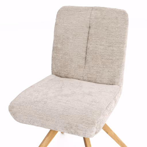 Stuhl Evania - Dreh und Relax-Funktion, niedriger Rücken, Stoff, Ecru