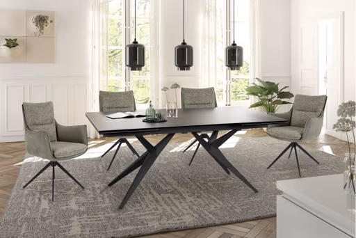 Armlehnstuhl MANDY - drehbar, Stoff, Grün