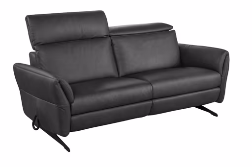 Sofa - 2,5-Sitzer, Kopfteil verstellbar, Sitzvorzug motorisch, Leder, Anthrazit