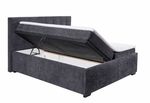 Polsterbett- Liegefläche ca. 180x200 cm, Stoff, Dunkelgrau
