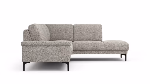 Ecksofa Matero - 2-Sitzer mit Ecke rechts, Stoff, Graubeige
