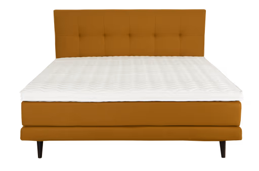 Boxspringbett Laura - Liegefläche ca. 180 x 200 cm, Stoff, Senfgelb