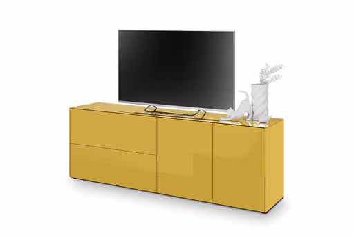 Lowboard - B ca. 181 cm, Goldgelb